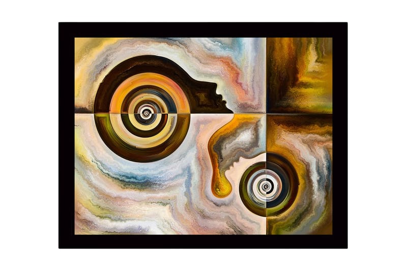 Bilde med Ramme Flerfarget - 44x15 cm - Interiør - Maleri & posters - Lerretsbilder