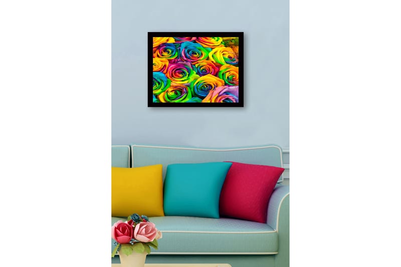 Bilde med Ramme Flerfarget - 44x15 cm - Interiør - Maleri & posters - Lerretsbilder
