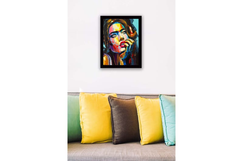 Bilde med Ramme Flerfarget - 44x15 cm - Interiør - Maleri & posters - Lerretsbilder