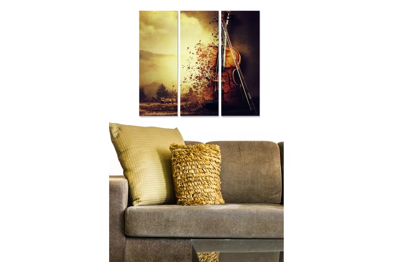 Bilde Music 3-pk Flerfarget - 22x05 cm - Interiør - Maleri & posters - Lerretsbilder