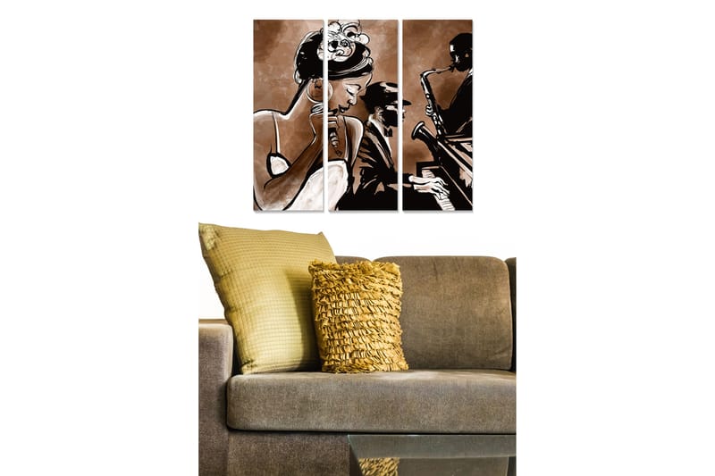 Bilde Music 3-pk Flerfarget - 22x05 cm - Interiør - Maleri & posters - Lerretsbilder
