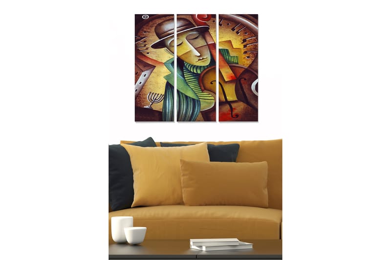 Bilde Music 3-pk Flerfarget - 22x05 cm - Interiør - Maleri & posters - Lerretsbilder