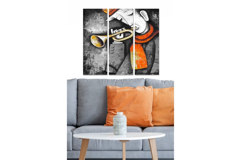 Bilde Music 3-pk Flerfarget - 22x05 cm - Interiør - Maleri & posters - Lerretsbilder