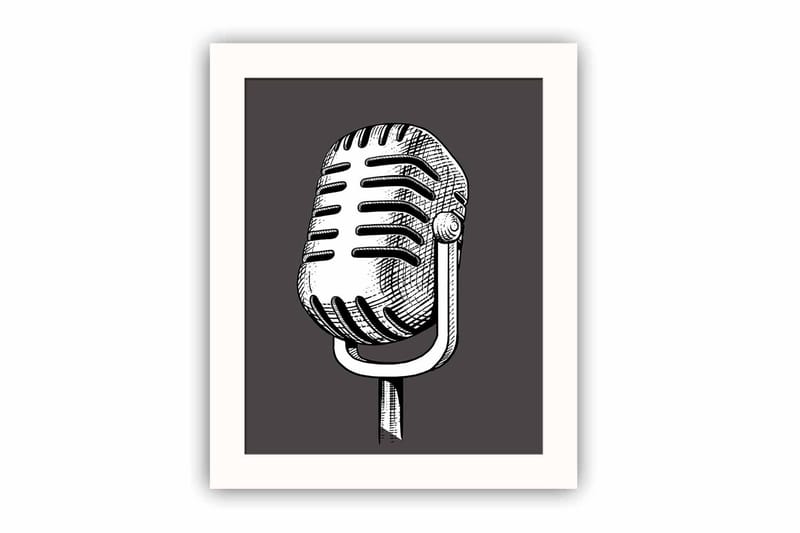 Bilde Music med Ramme Flerfarget - 22,3x52,8 cm - Interiør - Maleri & posters - Lerretsbilder