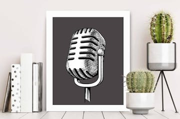 Bilde Music med Ramme Flerfarget - 22,3x52,8 cm - Interiør - Maleri & posters - Lerretsbilder