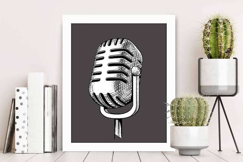 Bilde Music med Ramme Flerfarget - 22,3x52,8 cm - Interiør - Maleri & posters - Lerretsbilder