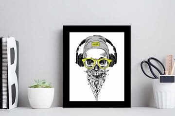 Bilde Music med Ramme Flerfarget - 22,3x52,8 cm - Interiør - Maleri & posters - Lerretsbilder