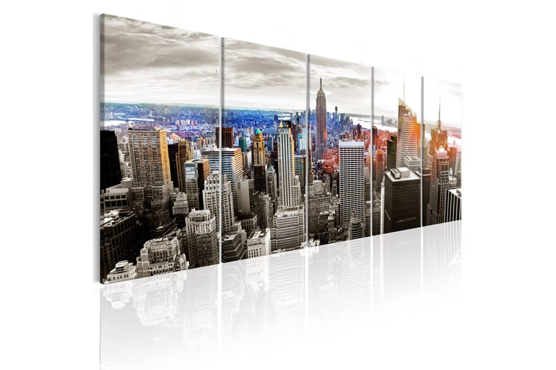 Bilde New York Grey Tower Blocks 225x90 - Artgeist sp. z o. o. - Lerretsbilder