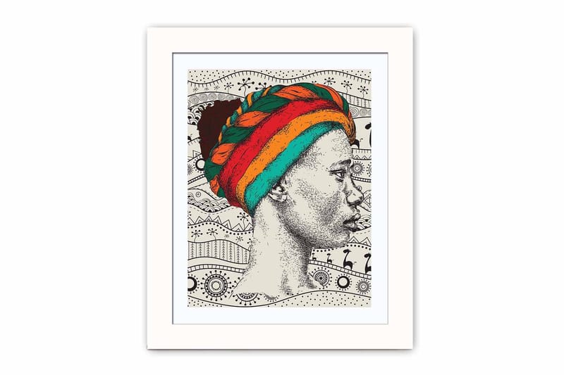 Bilde Orientalsk med Ramme Flerfarget - 22,3x52,8 cm - Interiør - Maleri & posters - Lerretsbilder