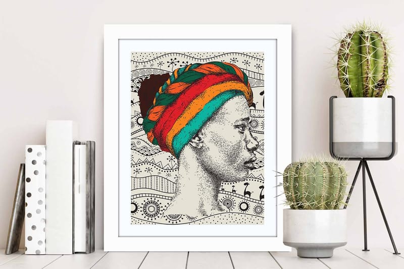 Bilde Orientalsk med Ramme Flerfarget - 22,3x52,8 cm - Interiør - Maleri & posters - Lerretsbilder