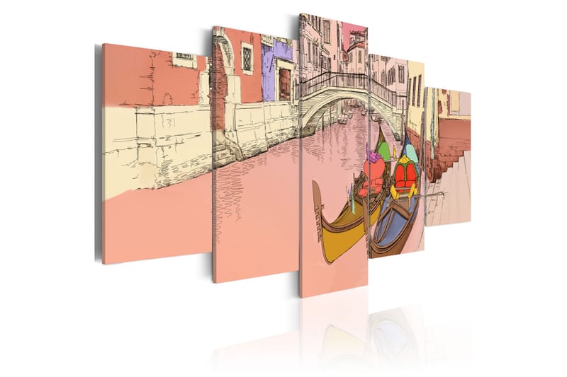 Bilde Romantic Gondolas 5 Pieces 200x100 - Artgeist sp. z o. o. - Lerretsbilder