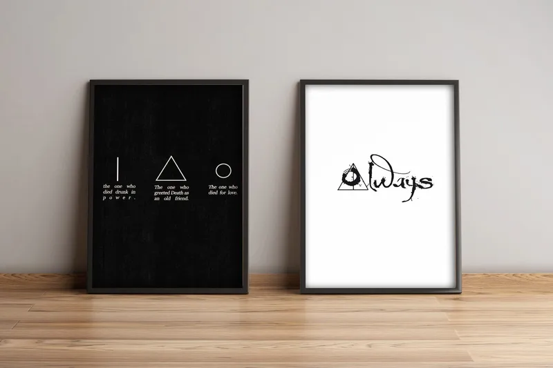 Bilde Sayings med Ramme 2-pk Flerfarget, 33x65 cm