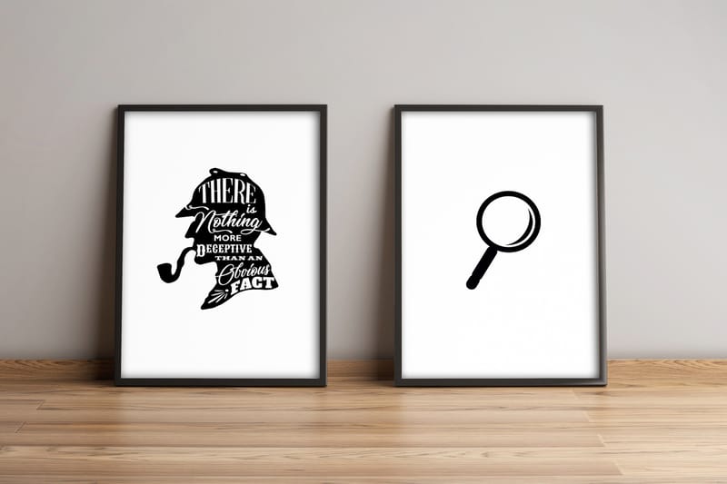 Bilde Sayings med Ramme 2-pk Flerfarget - 33x65 cm - Interiør - Maleri & posters - Lerretsbilder