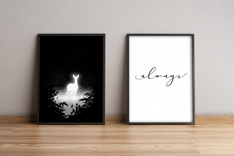 Bilde Sayings med Ramme 2-pk Flerfarget - 33x65 cm - Interiør - Maleri & posters - Lerretsbilder