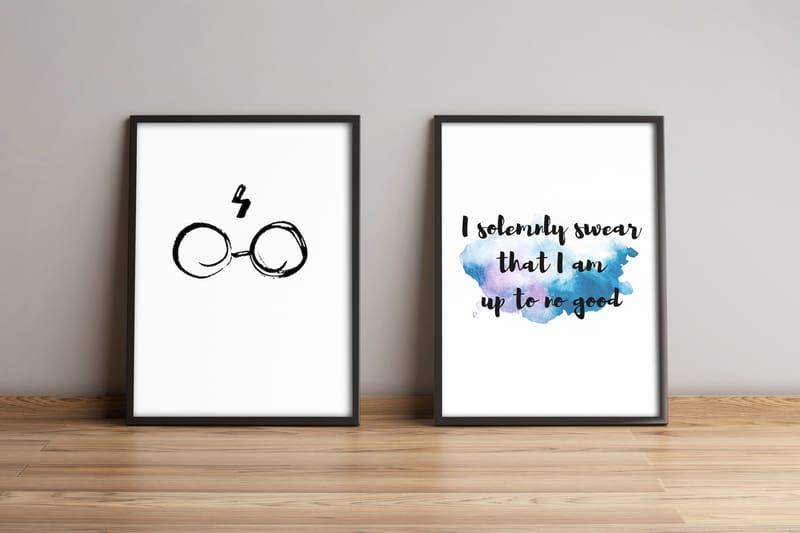 Bilde Sayings med Ramme 2-pk Flerfarget - 33x65 cm - Interiør - Maleri & posters - Lerretsbilder