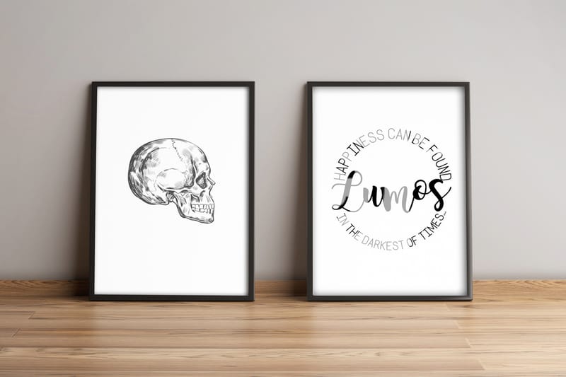 Bilde Sayings med Ramme 2-pk Flerfarget, 33x65 cm