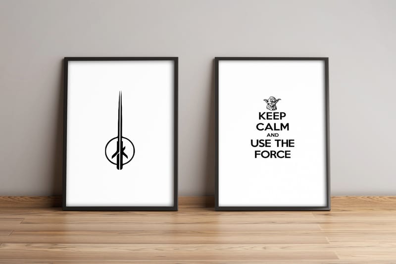 Bilde Sayings med Ramme 2-pk Flerfarget, 33x65 cm