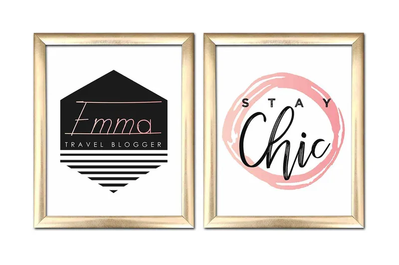 Bilde Sayings med Ramme 2-pk Flerfarget, 22,3x52,8 cm