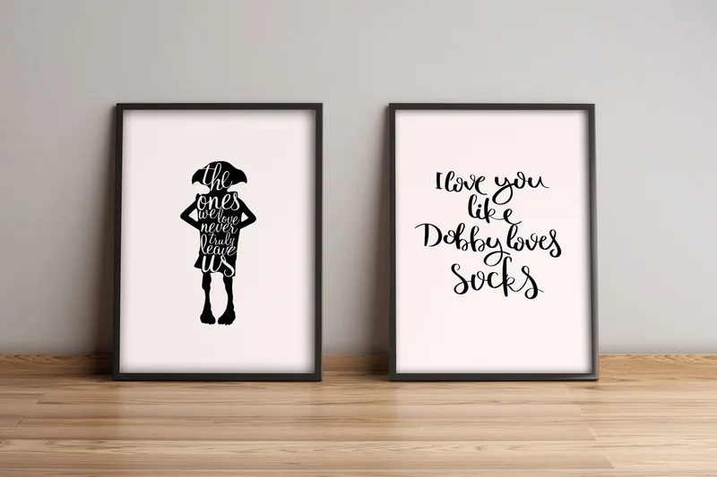 Bilde Sayings med Ramme 2-pk Flerfarget, 33x65 cm