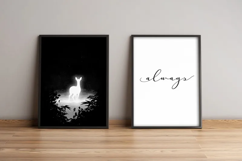 Bilde Sayings med Ramme 2-pk Flerfarget, 33x65 cm