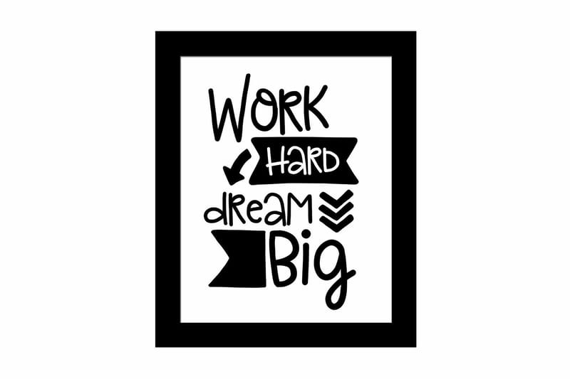 Bilde Sayings med Ramme Flerfarget, 22,3x52,8 cm