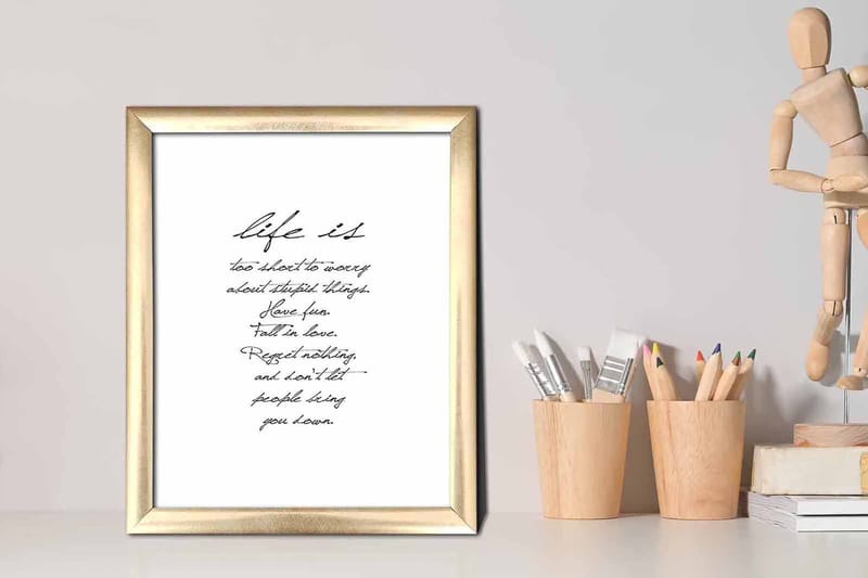 Bilde Sayings med Ramme Flerfarget - 22,3x52,8 cm - Interiør - Maleri & posters - Lerretsbilder