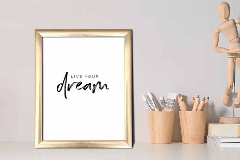 Bilde Sayings med Ramme Flerfarget - 22,3x52,8 cm - Interiør - Maleri & posters - Lerretsbilder