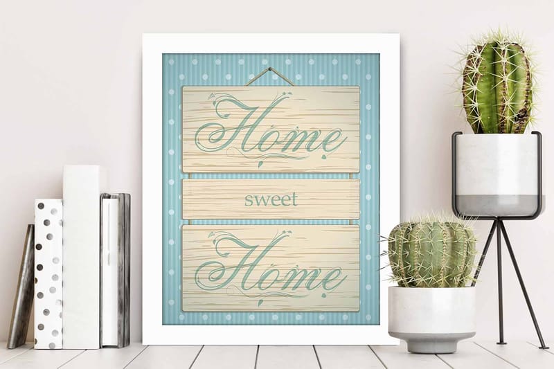 Bilde Sayings med Ramme Flerfarget - 22,3x52,8 cm - Interiør - Maleri & posters - Lerretsbilder