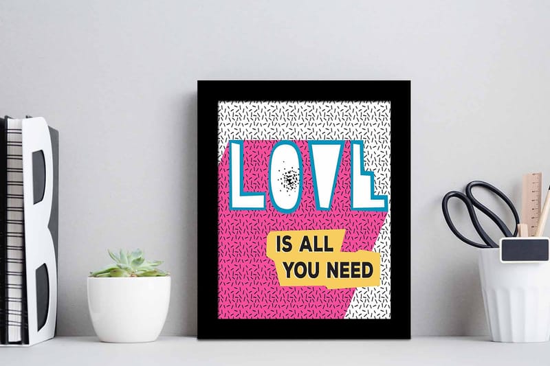 Bilde Sayings med Ramme Flerfarget - 22,3x52,8 cm - Interiør - Maleri & posters - Lerretsbilder