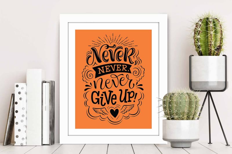 Bilde Sayings med Ramme Flerfarget - 22,3x52,8 cm - Interiør - Maleri & posters - Lerretsbilder
