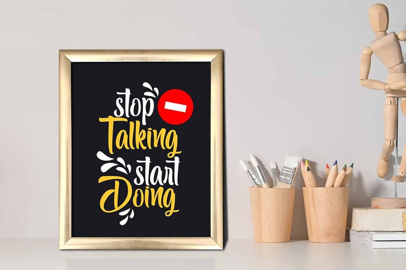 Bilde Sayings med Ramme Flerfarget - 22,3x52,8 cm - Interiør - Maleri & posters - Lerretsbilder
