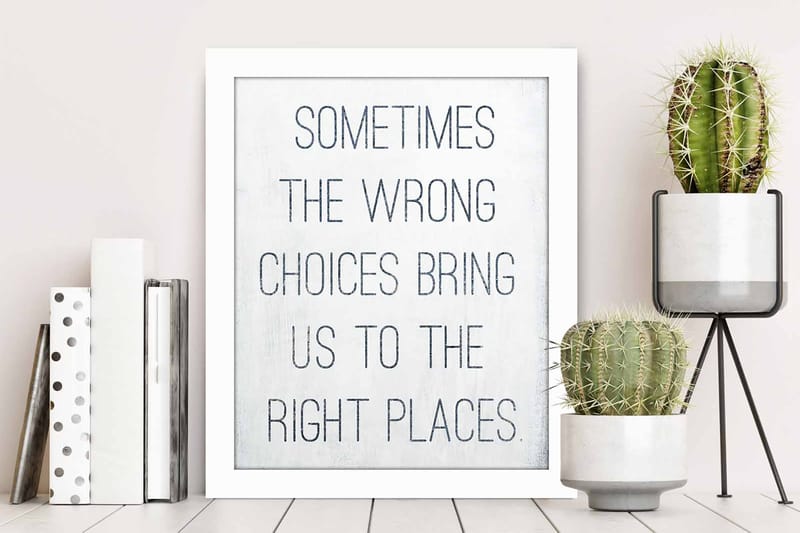 Bilde Sayings med Ramme Flerfarget - 22,3x52,8 cm - Interiør - Maleri & posters - Lerretsbilder