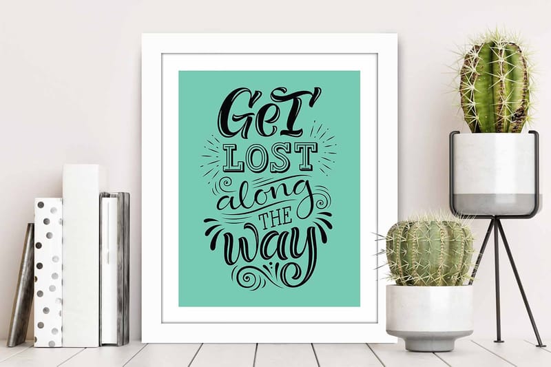 Bilde Sayings med Ramme Flerfarget - 22,3x52,8 cm - Interiør - Maleri & posters - Lerretsbilder