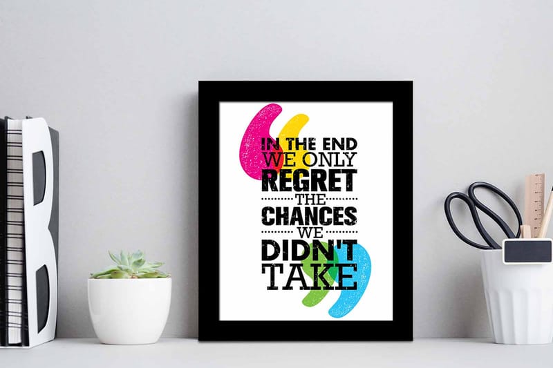 Bilde Sayings med Ramme Flerfarget - 22,3x52,8 cm - Interiør - Maleri & posters - Lerretsbilder