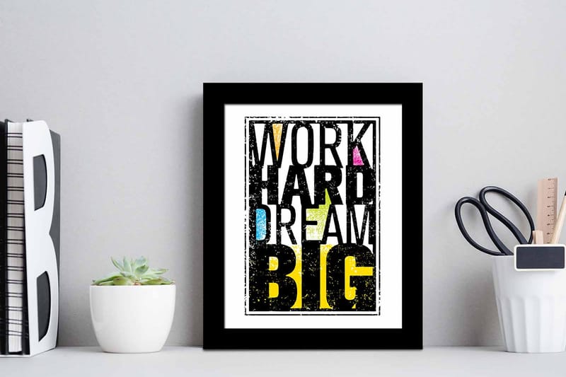 Bilde Sayings med Ramme Flerfarget - 22,3x52,8 cm - Interiør - Maleri & posters - Lerretsbilder