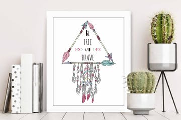 Bilde Sayings med Ramme Flerfarget - 22,3x52,8 cm - Interiør - Maleri & posters - Lerretsbilder