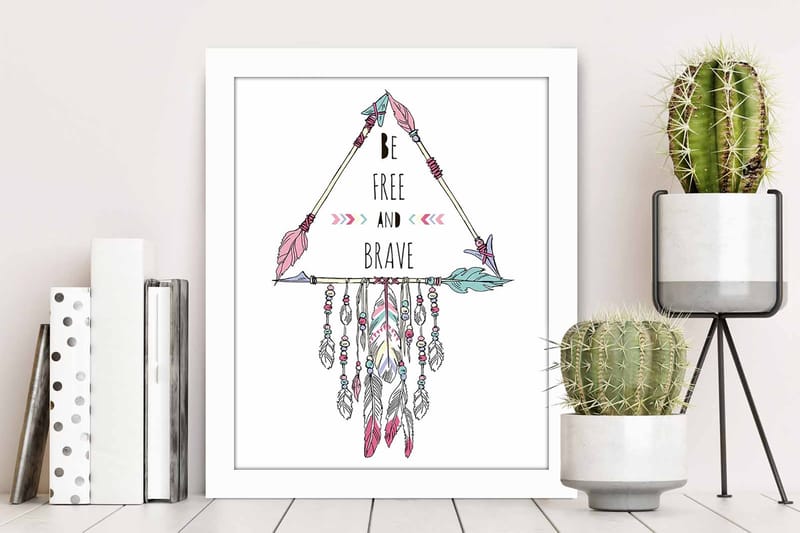 Bilde Sayings med Ramme Flerfarget - 22,3x52,8 cm - Interiør - Maleri & posters - Lerretsbilder