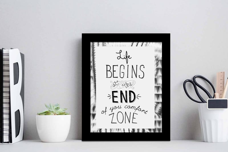Bilde Sayings med Ramme Flerfarget - 22,3x52,8 cm - Interiør - Maleri & posters - Lerretsbilder