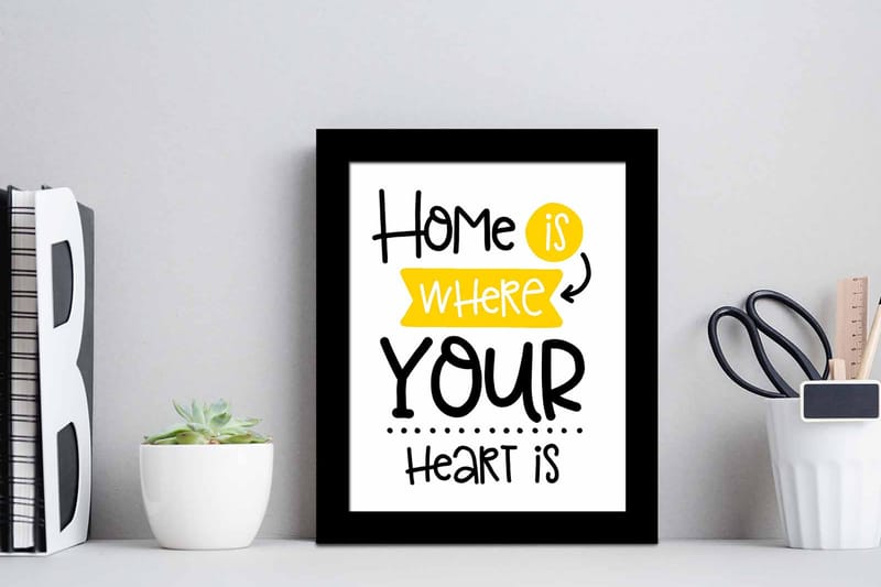 Bilde Sayings med Ramme Flerfarget - 22,3x52,8 cm - Interiør - Maleri & posters - Lerretsbilder