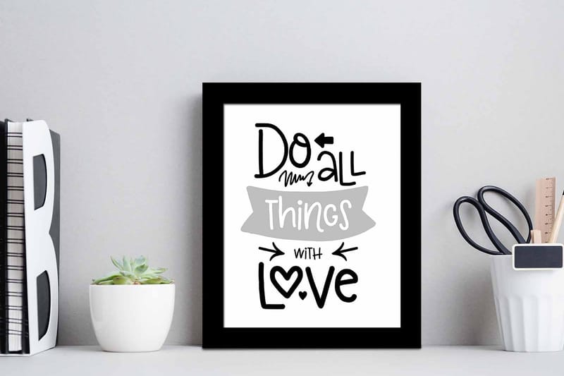 Bilde Sayings med Ramme Flerfarget - 22,3x52,8 cm - Interiør - Maleri & posters - Lerretsbilder