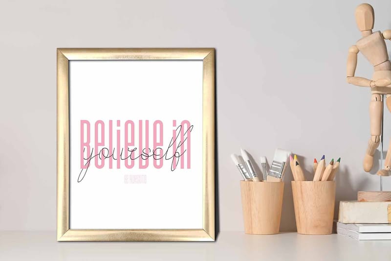 Bilde Sayings med Ramme Flerfarget - 22,3x52,8 cm - Interiør - Maleri & posters - Lerretsbilder