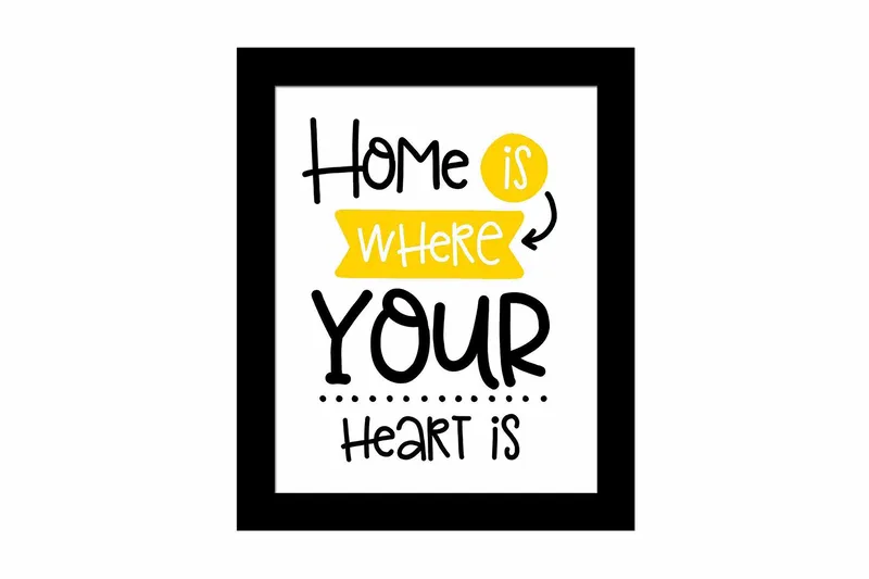 Bilde Sayings med Ramme Flerfarget, 22,3x52,8 cm