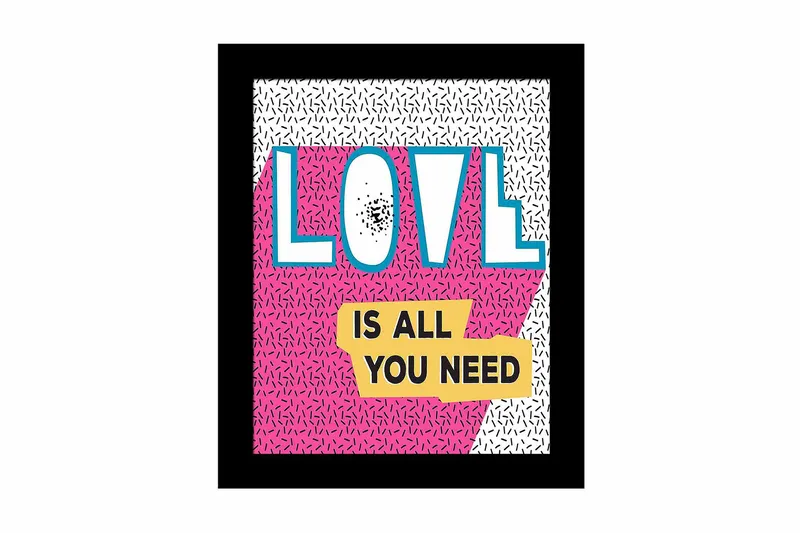 Bilde Sayings med Ramme Flerfarget, 22,3x52,8 cm