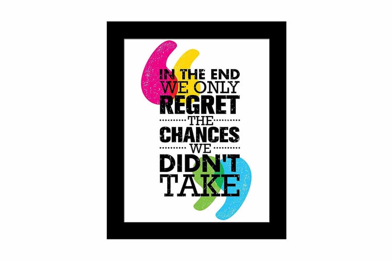 Bilde Sayings med Ramme Flerfarget, 22,3x52,8 cm