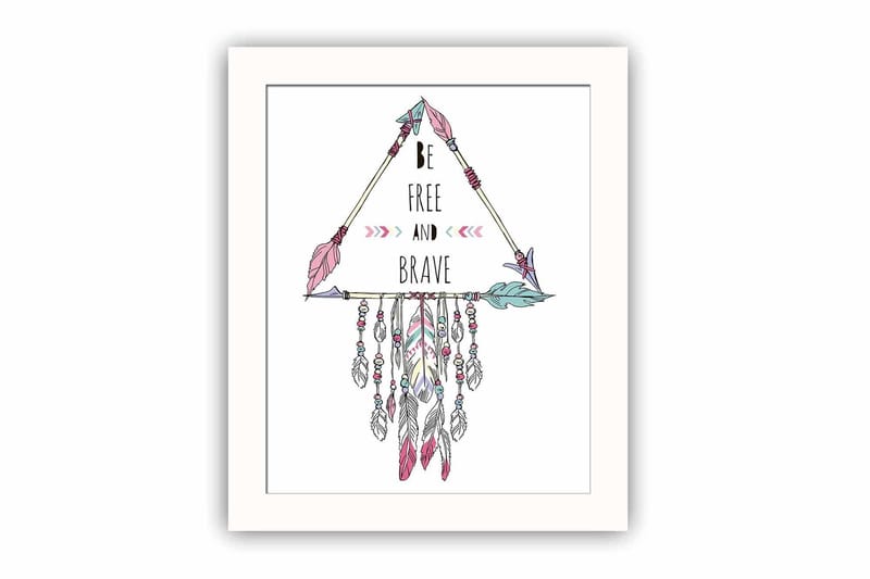 Bilde Sayings med Ramme Flerfarget, 22,3x52,8 cm