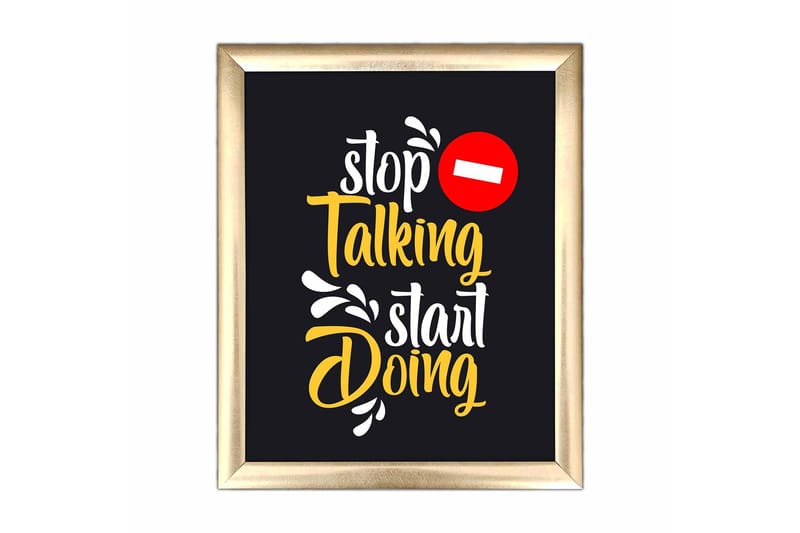 Bilde Sayings med Ramme Flerfarget, 22,3x52,8 cm