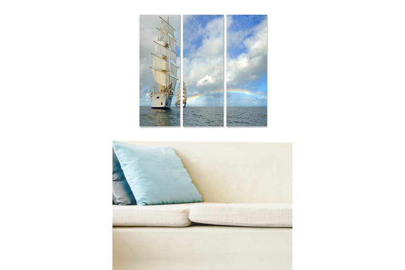 Bilde Scenic 3-pk Flerfarget - 22x05 cm - Interiør - Maleri & posters - Lerretsbilder