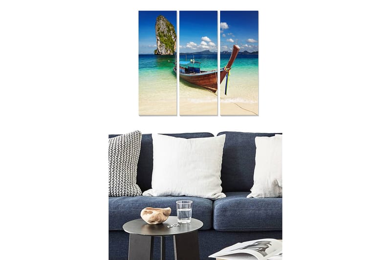 Bilde Scenic 3-pk Flerfarget - 22x05 cm - Interiør - Maleri & posters - Lerretsbilder