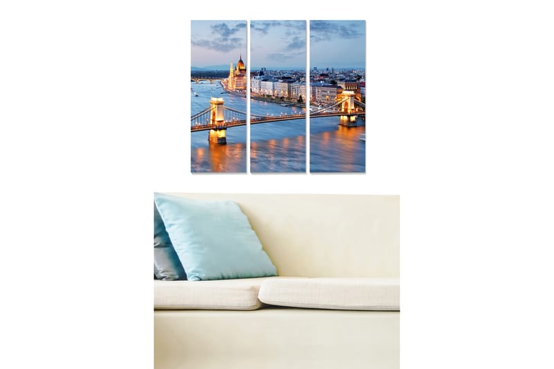 Bilde Scenic 3-pk Flerfarget - 22x05 cm - Interiør - Maleri & posters - Lerretsbilder