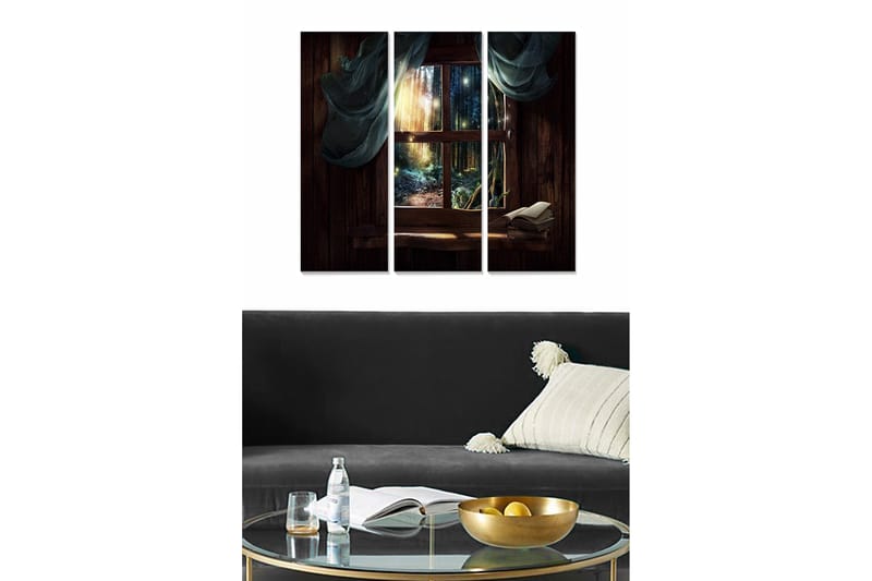 Bilde Scenic 3-pk Flerfarget - 22x05 cm - Interiør - Maleri & posters - Lerretsbilder